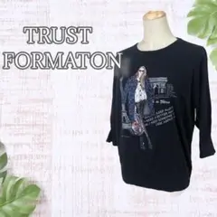 TRUST FORMATION ニット セーター 七分袖 デザイン プリント