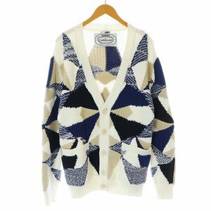 未使用品 ミッソーニ MISSONI THE CARDIGAN ニットカーディガン 長袖 Vネック 総柄 M マルチカラー US23SMOS /KU メンズ