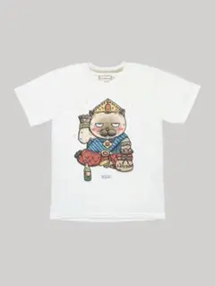 LineCense ホワイトTシャツ [Buddha Cat] XLサイズ