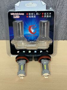 y121602a LED フォグ ランプ ライト バルブ H11 交換 用 80W 白色 クリア ホワイト 6500K