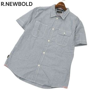 R.NEWBOLD ポールスミス 春夏 カラーネップ★ 半袖 シャンブレー ワーク シャツ Sz.XL　メンズ 大きいサイズ　C4T05324_5#A