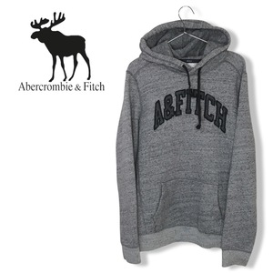 ★Abercrombie&Fitchアバクロンビー&フィッチ★メンズ プルオーバー ビッグロゴ フーディー パーカー スウェット グレー size M 管:C:02