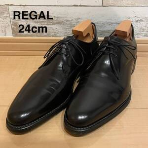 【美品】REGAL リーガル プレーントゥ 20GR ブラック 黒 革靴