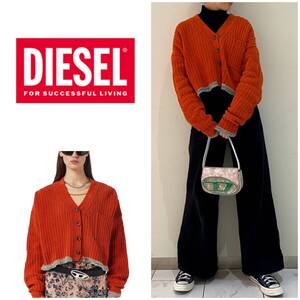 定価：46,200円 ☆ DIESEL ☆ ニット カーディガン / トップス / ショート / オレンジブラウン / ヴィンテージ / ディーゼル / レディース