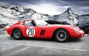 名車 フェラーリ 250 GTO 1962年 絵画風 壁紙ポスター 特大ワイド版921×576mm（はがせるシール式）001W1