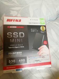 ☆未使用品☆ BUFFALO 【SSD-PGM240U3-B】外付けSSD ポータブル 240GB USB3.2(Gen2)対応 ブラック