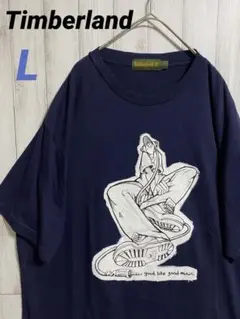 Timberland tシャツ ネイビー 古着 L ビッグサイズ オーバーサイズ