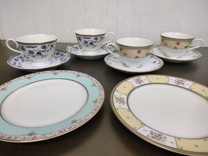 まとめ売り　洋食器　カップ＆ソーサー ×4客　ケーキ皿 ×2枚　/　NARUMI ナルミ　Noritake ノリタケ