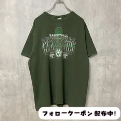 古着 used　GILDAN　NCAA　NATIONAL CHAMPIONS　バスケ　半袖プリントTシャツ　緑　グリーン　スポーツ