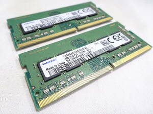 美品 SAMSUNG ノートPC用 メモリー DDR4-3200 PC4-25600 1枚8GB×2枚組 合計16GB 両面チップ 動作検証済 1週間保証 M471A1K43DB1-CWE