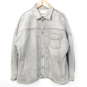 美品 upper hights アッパーハイツ THE LOOSE JEAN JK ウォッシュ加工 デニムジャケット Gジャン サイズ0 グレー ◆