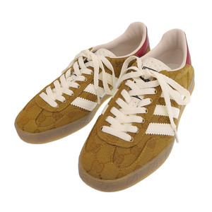 グッチ×アディダス GUCCI×adidas ガゼル スニーカー 靴 GGキャンバス ブラウン/ホワイト 5 1/2 646652 美品 新入荷 GU0512