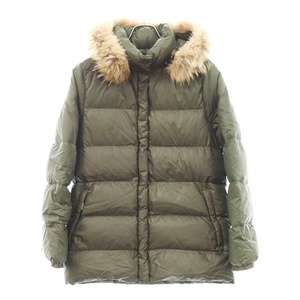 MONCLER モンクレール ファー付き フーデッドダウンジャケット カーキ 49353