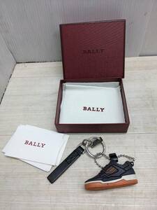 送料無料S88002 BALLY バリー チャンピオン スニーカー キーホルダー キーリング ケース付 美品