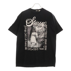 STUSSY ステューシー 福岡チャプト20周年記念 DICE フォトプリント 半袖Tシャツ デッドストック ブラック