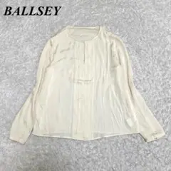 BALLSEY ブラウス ピンタック M ホワイト シルク 日本製