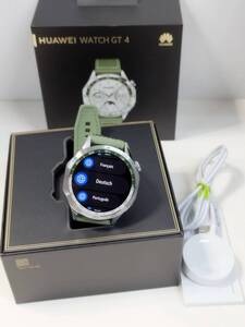 【美品】HUAWEI WATCH GT 4/46mm/PNX-B19/スマートウォッチ/グリーン