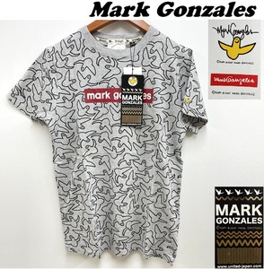 未使用品 /S/ Mark Gonzales グレー 半袖Tシャツ タグ レッドロゴ GONZ ゴンズ アウトドア スケボー メンズ レディース マークゴンザレス