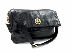 1円 ■美品■ TORY BURCH トリーバーチ レザー クロスボディ ショルダーバッグ 斜め掛け レディース ブラック系 BM2264