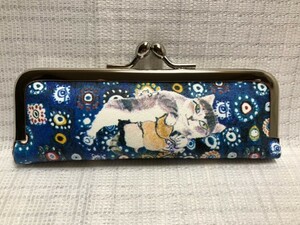 ☆新品☆マンハッタナーズ/印鑑ケース、ハンコケース朱肉付き/猫ミケちゃん母さん青