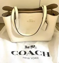 【COACH】 ホワイト ハンドバッグ 保存袋付き