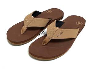 VOLCOM ボルコム V0811522BKH メンズ US8 26cm ビーチサンダル BeachSandal ビーサン ブラウン・カーキ色 ヴォルコム 新品 即決 送料無料