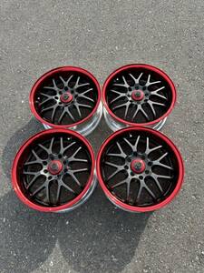 RACING SPARCO 中古アルミホイール4本セットジャンク品　15インチ6.5J 4穴PCD 114.3＆100 オフセット32