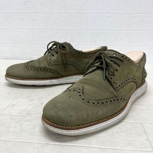 和461★ COLE HAAN コールハーン レースアップシューズ ウイングチップ スエード 8 カーキ メンズ