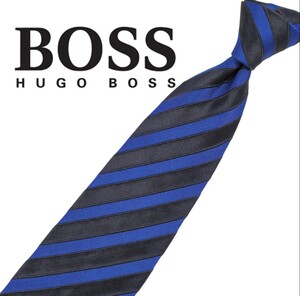 598/ 美品 HUGO BOSS ヒューゴボス 中古 ネクタイ ストライプ柄 ネコポス可 