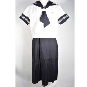 山梨県 甲州市立 塩山北中学校 夏服 セーラー & 吊りスカート 上下セット[セーラー服][吊りスカート][前開き][制服][廃校][コスプレ]