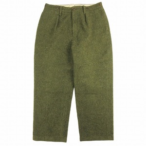 19AW ナイジェルケーボン NIGEL CABOURN WASHABLE WOOL PANTS ウォッシャブル ウール パンツ ワイド テーパード 36 オリーブ 8039-00-50003