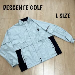 DESCENTE GOLF デサントゴルフ　レインウェア　雨合羽　ナイロンジャケット GOLF ゴルフウェア　2way 長袖　半袖　メンズ　Lサイズ