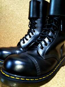 【Dr.MARTENS】ドクターマーチン CADEN スチールトゥ 12ホールブーツ UK6 (25cm ) 12EYE BOOT BLACK ダブルストラップ 希少レア【良品】