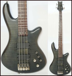 ★Schecter★STILETTO STUDIO 4 SEE THRU BLACK SATIN スルーネックベース 状態良好 シェクター 2007年製★