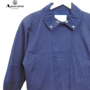 アクアスキュータムAquascutum■コットン ジップジャケット■M■ネイビー　ジャンパー　ブルゾン　レディース　アウター　※1527240