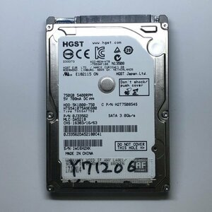 はてなアキバ 7日間保証 内蔵 SATA2.5インチHDD HGST HTS541075A9E680 : 750.1 GB 使用7686h CrystalDiskInfoで正常判定 管Y71206