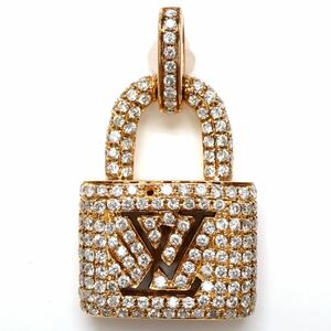 1円〜!!豪華!!▼K18 天然ダイヤモンドパヴェペンダントトップ▼N 約6.2g diamond pendant jewelry ジュエリー EH0/FA1 S415