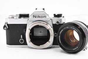 ニコン Nikon FM シルバー + Ai-S NIKKOR 50mm F1.4 フィルム マニュアルフォーカス 一眼レフカメラ (t1787)