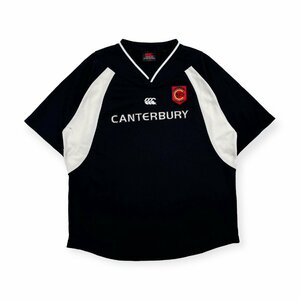 CANTERBURY カンタベリー BIGロゴ入り 半袖Tシャツ ジャージ Lサイズ /ラグビー/メンズ/黒×白/ブラック×ホワイト/ラガーシャツ