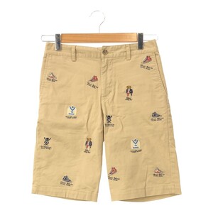 美品 Polo Ralph Lauren ポロラルフローレン ハーフパンツ 12 (150cm) コットン 他 ベア クマ キッズ 男の子 メンズ AM6266A49