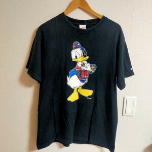 XLARGE エクストララージ Disney ディズニー ドナルドダック 半袖Tシャツ L ブラック(黒）