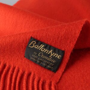 GP8212◎スコットランド製 Ballantyne by Crombie バランタイン by クロンビー カシミヤマフラー カシミア100％ ストール レッド 赤