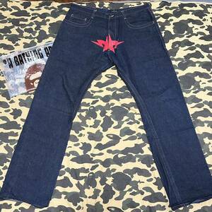 XXL bapesta jeans BAPE エイプ A BATHING APE ジーンズ デニム ベイプスタ red