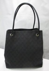 美品 GUCCI グッチ ショルダートートバック GG ブラックデニム 肩掛けOK 本物