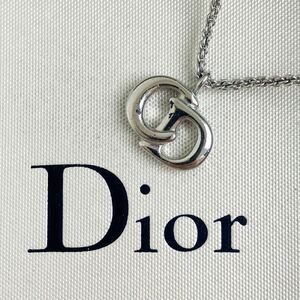 美品 希少 クリスチャン ディオール Christian Dior ネックレス ペンダント CDロゴ シルバー ヴィンテージ アンティーク アクセサリー 高級