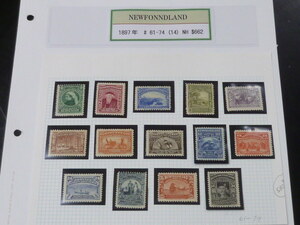 20LH　S　№4　NEWFONNDLAND切手(カナダ)　1897年　SC#61-74　14種完　未使用NH・VF　【SC評価 $662】