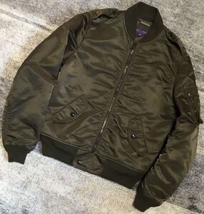 稀少モデル TYPE L-2B 溢れ出る高級感 ★ RALPH LAUREN PURPLE LABEL ★ ナイロン フライトジャケット ミリタリージャケット ブルゾン XS