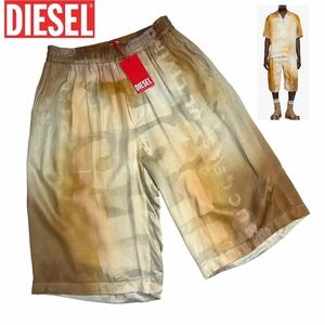 定価/110,000- 新品同様 DIESEL ディーゼル P-Brumo-Color Shorts in patchy satin ハーフパンツ サイズ44/S相当 タグ付き 2024ss A2636