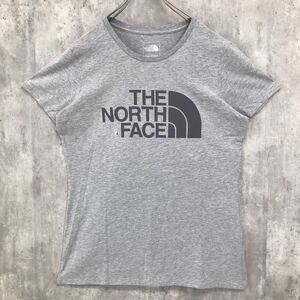 【1円スタート】新品 タグ付き THE NORTH FACE ノースフェイス ロゴTシャツ レディース M ハーフドーム 定番 グレー 正規品 US限定 NT-044 