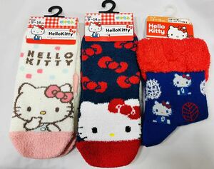 福袋3F4943*激安sale!!新品 こども服 靴下ソックス3足組　size9~14cm/13~15cm★サンリオ.キティ Hello kitty(まとめ売り)